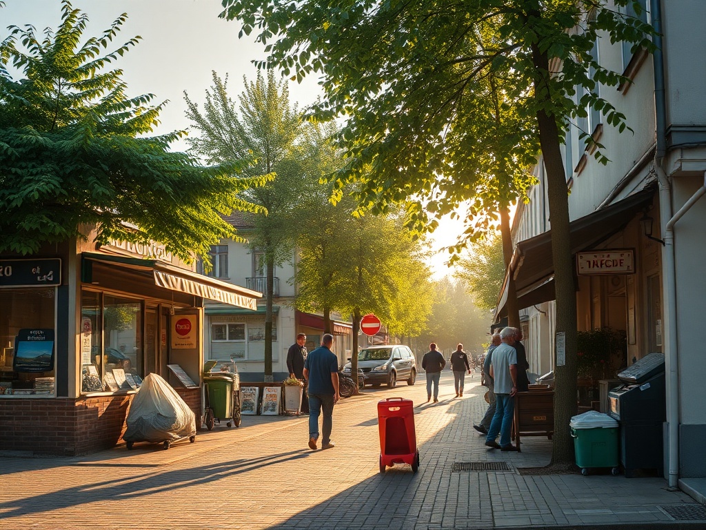 Grafika symbolizująca bezpieczne schronienie, z logo Kościerzyny w tle, ilustrująca powstawanie miejsc doraźnego schronienia