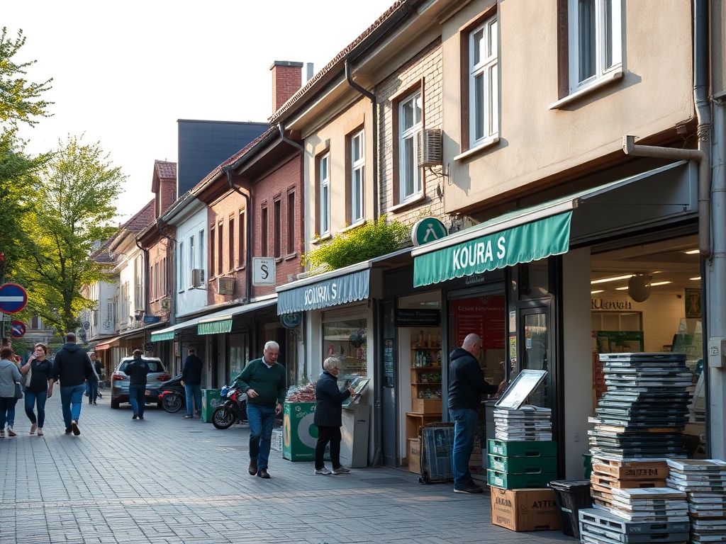 Mapa Kościerzyny z zaznaczonymi symbolami inwestycji drogowych i kolejowych, przedstawiająca wykorzystanie Funduszy Europejskich.